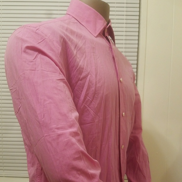 VAN LAACK ROYAL Vibrant Pink Solid Poplin Long Sle - Picture 2 of 8
